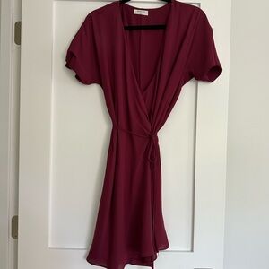 Aritzia Babaton Burgundy Wrap Dress